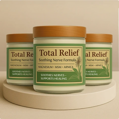 Total Relief - Magnesium Cream - Topical Lotion for Muscles, Joints & Legs - Magnesium Chloride with MSM, Arnica & B6 - Lightweight & Fast-Absorbing